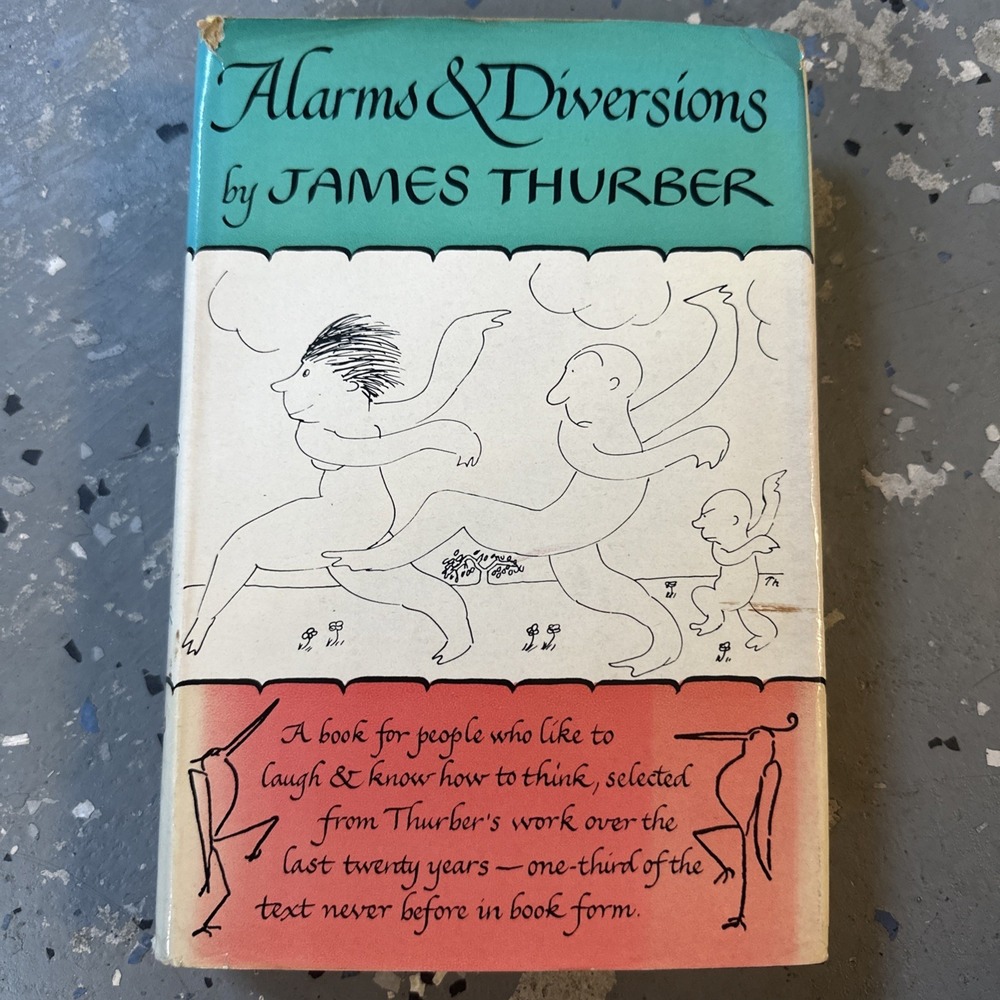 ALARMS & DIVERSIONS  James Thurber 1957 1st Edition HBDJ Harper